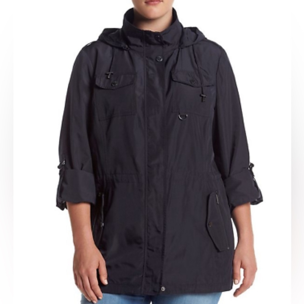 Michael Kors Plus Size Fly Front Anorak Coat Size 2X